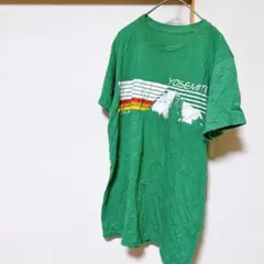 グリーン ロゴTシャツ カジュアル オシャレ ロゴ入