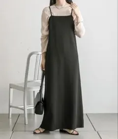 【美品】 mystic ミスティック シンプルキャミワンピース ブラック