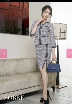 ソブレsobreツィードドッキングワンピース