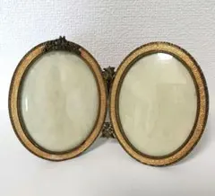 薔薇の装飾 フォトフレーム 写真立て オーバル 真鍮 フランス アンティーク