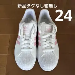 新品未使用adidas ホワイト/ピンク スニーカー24cmアディダス