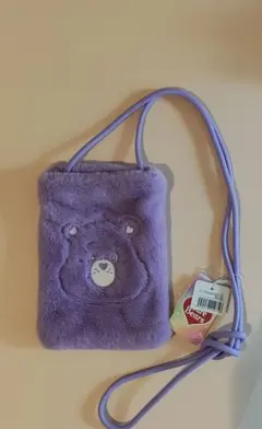新品　フェイクファーサコッシュ ショルダーバッグ ケアベア　パープル