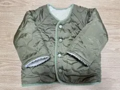 カーキ　キルティング&ボアリバーシブル　ブルゾン　80cm