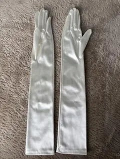 ホワイト サテン ウェディンググローブ