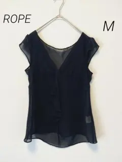 ROPE シアーフリルブラウス　ブラック　M