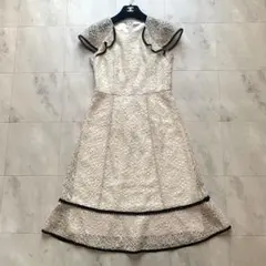 近年♡アナイ 総レース ワンピース ロング フレンチスリーブ ティアード 34のサムネイル