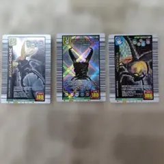 ムシキング☆2005F　3枚セットブルマイスターツヤクワガタ　サタンオオカブト