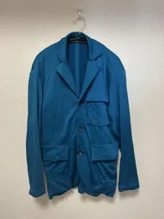 青 テーラードジャケット 3ポケット