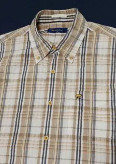 メンズ Golden Bear ベージュチェック柄 ボタンダウンシャツのサムネイル
