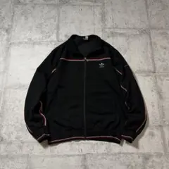 80s adidasアディダストラックジャケットジャージデサント黒ブラック古着L
