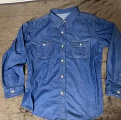 デニムブルー 長袖シャツ 3L.