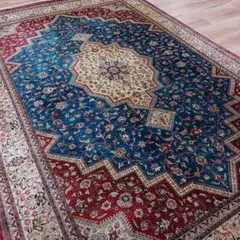 Y3004 高級ペルシャ絨毯 クム産 シルク100% 手織81万ノット 大判3m