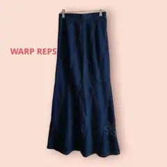 g283　WARP REPS/フレアスカート/デニム/マキシ丈/インディゴ/綿