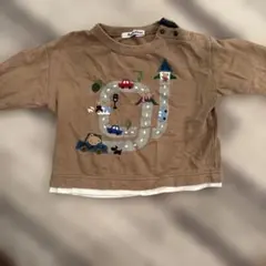 familiar 道路と車の刺繍 トレーナー