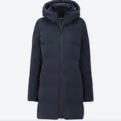 ユニクロ　シームレスダウンショートコート　ネイビー　M　409124　洗える