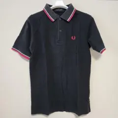 黒赤 38FRED PERRY フレッドペリー ポロシャツ shirt ブラック