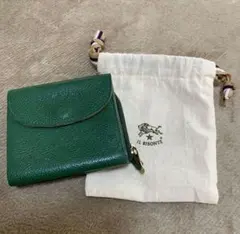 IL BISONTE グリーンレザー二つ折り財布