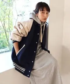 CREDONA クレドナ スタンダードルーズスタジャン 紺×白 オーバーサイズ
