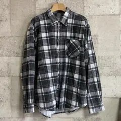 古着　プリネル　チェック ネルシャツ XXL グレー ブラック