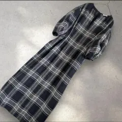 美品✨23AW✨ドゥロワー ナイロンxシルク チェックタフタギャザー 