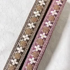 インド刺繍リボン NEW 4m×2本セット