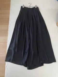 Anather Edition 黒　ロングフレアパンツ　ポリエステル