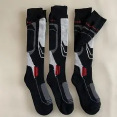 SOARED スキーソックス 黒/グレー/赤
