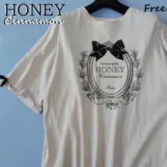 ハニーシナモン HONEYCINNAMON 両袖先リボン付 半袖 Tシャツのサムネイル