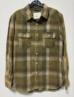 BAYFLOW 綿100%/オリーブグリーン チェック柄 /長袖/サイズ2