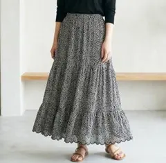 ワンウェイ ロングスカート ダルメシアン レオパード フレア 春夏 c549