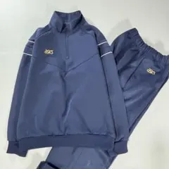 asics トレーニングウェア 上下セット ネイビー セットアップ M 90'sのサムネイル
