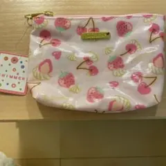 スイマー　イチゴ柄　チェリー柄　ポーチ