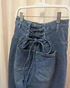 ナイスクラップ　デニムパンツ　 バックレースアップ　Mのサムネイル