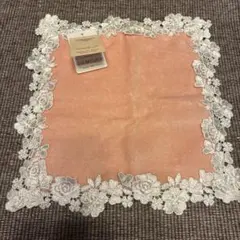 近沢レース タオルハンカチ ピンク 花柄レース