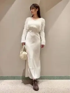 snidel ホルターキャミワンピース　シャギーニットプルオーバー　セット売り