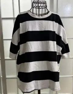JaVaワイドボーダーbigシルエットTシャツ オーバーサイズ 綿100% 半袖のサムネイル
