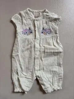 花柄刺繍ロンパース 半袖