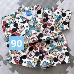 ミッキー 半袖シャツ ハーフパンツ 90 セットアップ ドナルド アロハシャツのサムネイル