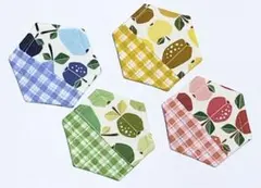 USA生地　ハンドメイド　コースター　4枚セット