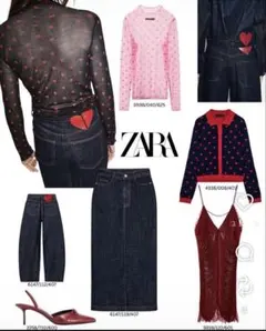 新作　新品　zara ザラ　ハートデニムタイトスカート