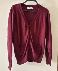 Vネック　赤カーディガン M