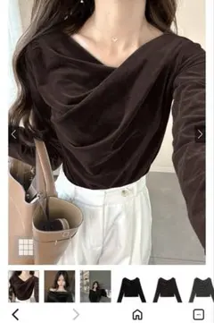 ダークブラウン ニット