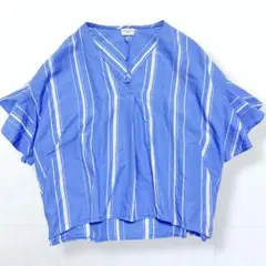 アーバンリサーチドアーズ ストライプ フレアスリーブ ブラウス