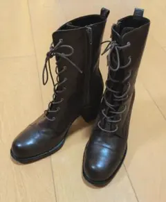イタリア製 レディース ショートブーツ ダークブラウン 未使用保管品