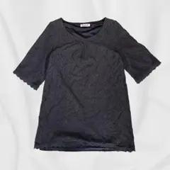 mew's レースチュニック ブラック 七分袖のサムネイル