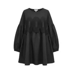 授乳服 ワンピース ブラック フリーサイズ 前ファスナー 春 秋 マタニティ