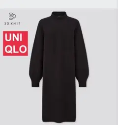 UNIQLO ユニクロ 3Dコットンバルーンスリーブワンピース ブラック