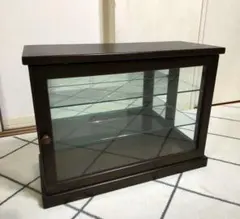 サリュ アンティーク風キャビネット ガラス扉 家具 黒 ブラック ガラス