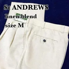 新品未使用品✨　セントアンドリュース　ゴルフパンツ　リネン　M　オフホワイト