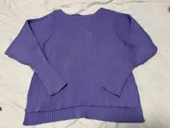 デプレ パープル リブ編み 長袖ニット